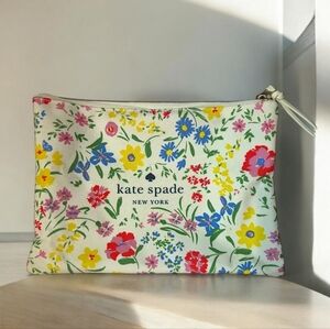 Kate Spade Floral Canvas Cosmetic Pouch, NWOT